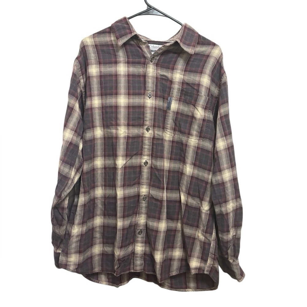 Columbia Red and Cream Casual Button Down Shirt
